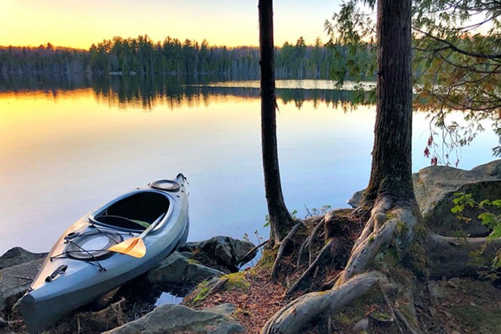 a boat parked next to a body of water